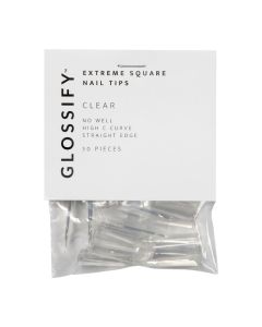 Glossify Extreme Square Clear Nail Tips Size 1 x 50