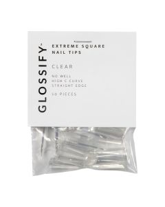 Glossify Extreme Square Clear Nail Tips Size 4 x 50