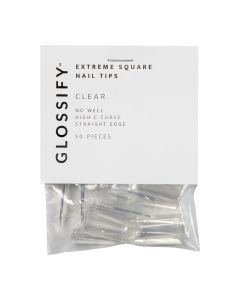 Glossify Extreme Square Clear Nail Tips Size 9 x 50