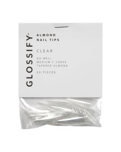 Glossify Almond Clear Nail Tips Size 1 x 50