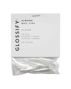 Glossify Almond Clear Nail Tips Size 3 x 50