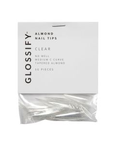 Glossify Almond Clear Nail Tips Size 10 x 50