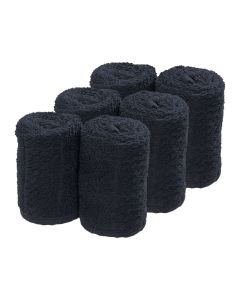 Barburys Facial Wrap Towels Black 70cm x 20cm 6 Pack