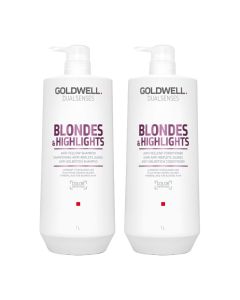 Goldwell Dualsenses Blondes & Highlights Anti-Yellow 1000ml Duo Pack Shampoo & Conditioner