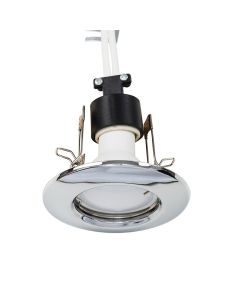 Steel Fixed GU10 Downlight Chrome No Bulb by ValueLights