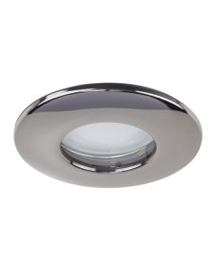 Fire Rated IP65 GU10 Downlight Black Chrome Domed Bezel No Bulb by ValueLights