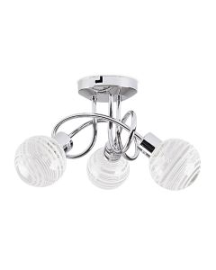 Maze 3 Way Cross Over Ceiling Light Swirl Shades Chrome by ValueLights