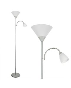 Mozz Metallic Silver Mother & Child Floor Lamp by ValueLights