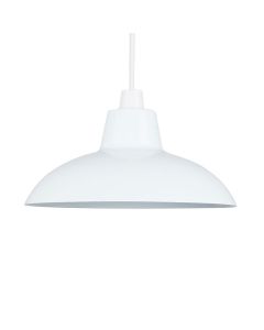 Civic Metro Style White Metal Retro Non Electric Pendant Shade by ValueLights