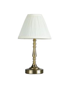 Sienna Antique Brass Touch Table Lamp Pleated Shade by ValueLights