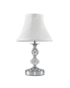 Jaigier Chrome Touch Table Lamp With Pleated Shade by ValueLights
