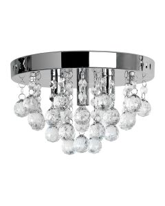Mitre Chrome Droplet Flush Ceiling Fitting Clear Droplets by ValueLights