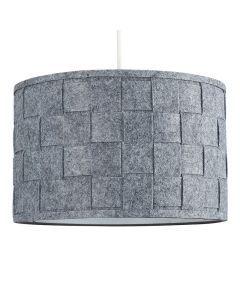 Monza Non Electric Large Felt Weave Drum Shade Grey 200mm X 350mm by ValueLights