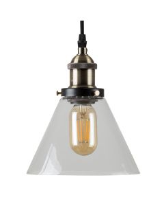 Norton Steampunk Electric Pendant Clear Glass Shade by ValueLights
