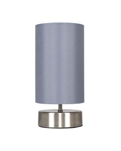 Francis Touch Table Lamp Brushed Chrome Grey Shade by ValueLights