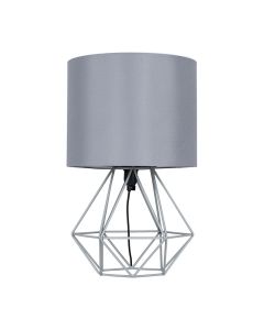 Angus Geometric Grey Base Table Lamp Grey Shade by ValueLights