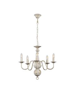 Gothica Flemish Style 5 Way Ceiling Light Distressed White by ValueLights