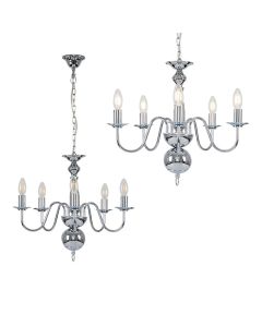 Gothica 5 Way Ceiling Light in Chrome by ValueLights