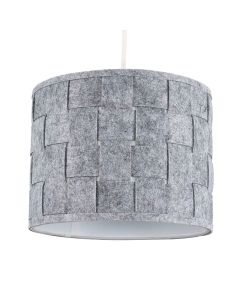 Monza NE Small Felt Weave Drum Shade Grey 200mm x 260mm by ValueLights