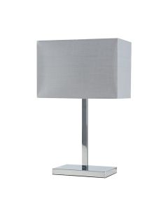 Dewy Chrome Table Lamp Grey Shade by ValueLights