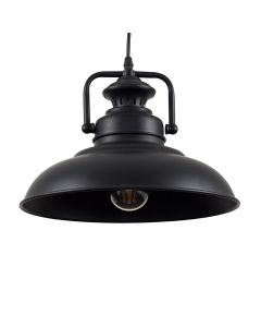 Duomo Industrial Pendant Ceiling Light in Black by ValueLights