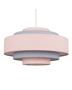 Hampshire Pink And Grey Tiered Pendant Shade by ValueLights