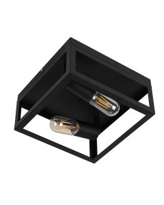 Pisces Two Way Matt Black Metal Ceiling Light Fitting by ValueLights
