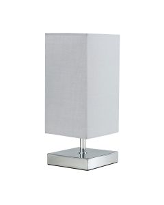 Yuko Square Chrome Touch Table with Cool Grey Shade by ValueLights