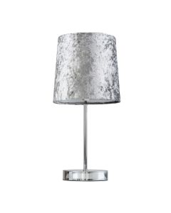 Polished Chrome Table lamp with Silver Velvet Shade by ValueLights