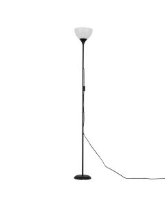 Dalby Black Floor Lamp with White Shade by ValueLights