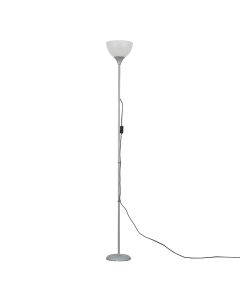 Dalby Silver Floor Lamp with White Shade by ValueLights