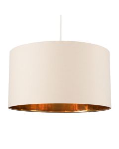 Reni XL Pendant Drum Shade Beige & Gold Inner Non Electric by ValueLights
