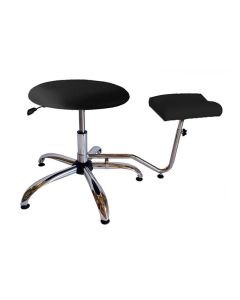 SkinMate Gas Lift Pedicure Stool with Legrest Black 