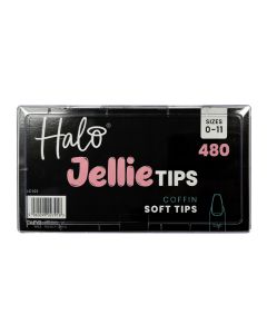 Halo Jellie Coffin Sizes 0-11 Nail Tips x 480