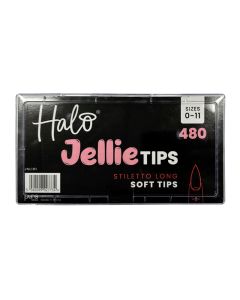 Halo Jellie Stiletto Long Sizes 0-11 Nail Tips x 480