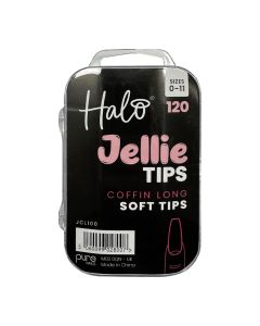 Halo Jellie Coffin Long, Sizes 0-11 Nail Tips x 120