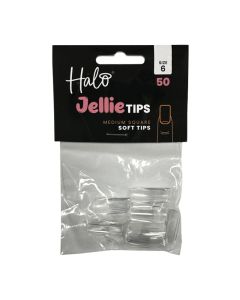 Halo Jellie Medium Square Size 6 Nail Tips x 50