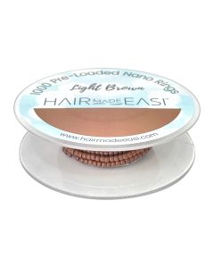 Hair Made Easi Pre-loaded Silicone Lined Nano Rings Light Brown x 1000