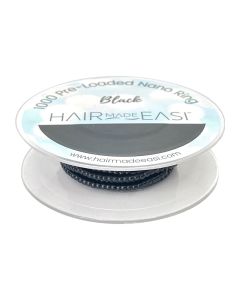 Hair Made Easi Pre-loaded Silicone Lined Nano Rings Black x 1000
