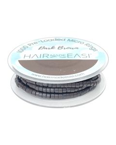 Hair Made Easi Pre-loaded Silicone Lined Micro Rings Dark Brown x 1000
