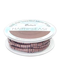 Hair Made Easi Pre-loaded Silicone Lined Micro Rings Brown x 1000