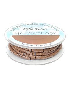 Hair Made Easi Pre-loaded Silicone Lined Micro Rings Light Brown x 1000