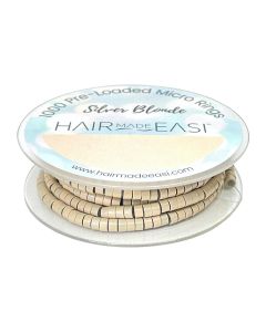Hair Made Easi Pre-loaded Silicone Lined Micro Rings Blonde (Silver) x 1000