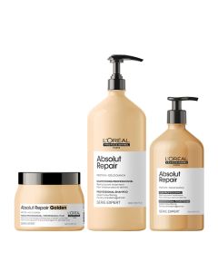 Serie Expert Absolut Repair Shampoo 1500ml,Conditioner 750ml & Masque 500ml by L’Oréal Professionnel