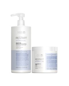 Restart Hydration Moisture Shampoo 1000ml & Mask 500ml by Revlon Professional