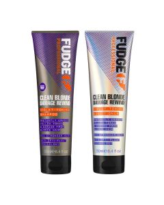 Fudge Professional Clean Blonde Damage Rewind Violet-Toning Shampoo & Conditioner 250ml