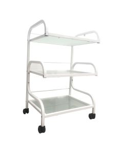 Lotus Beauty Trolley with Frosted Glass Shelves