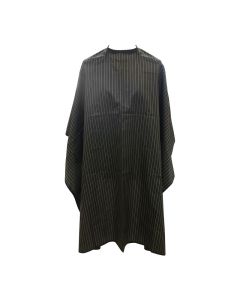 Salons Direct Black Pinstripe Barber Cape with Popper Fastening