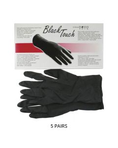 Black Touch Gloves x 5 Pairs Large