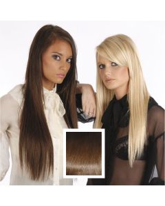 Universal 18in Red Chocolate Brown 5 Clip in Human Hair Extensions 105g